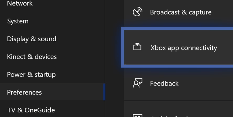 Xbox Preferences App Connectivity