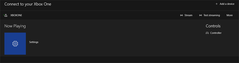 Xbox Windows App Streaming Connection Menu