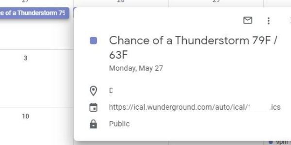 Add Google Calendars Weather Display