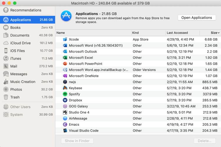 Analyze Disk Space Mac Macos Disk Storage Summary