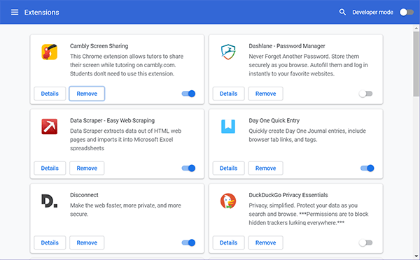 Browser Extensions Slow Chrome Extensions Menu