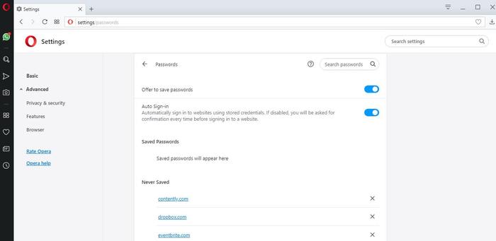 Browser Password Manager Opera