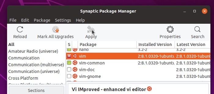 Completely Remove Linux Program Synaptic Apply Remove
