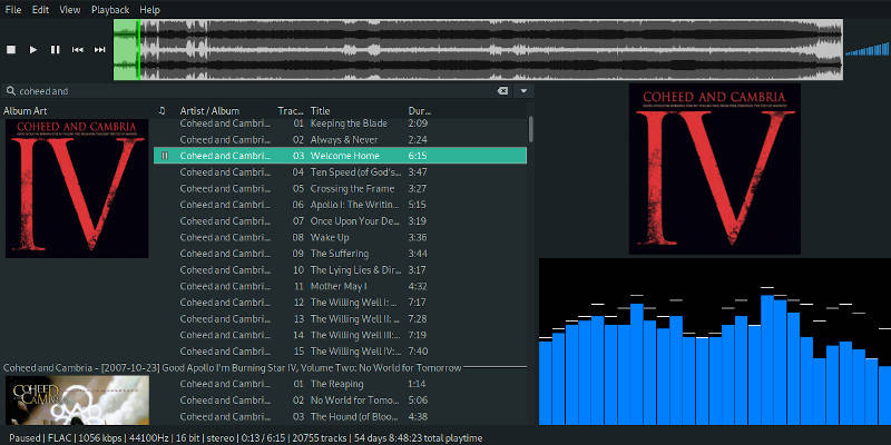 DeaDBeeF customized on Debian