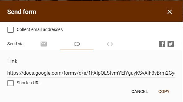 Google Forms Registration Form Address