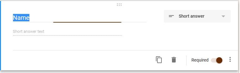 Google Forms Registration Question Options