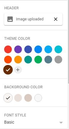Google Forms Registration Style Settings