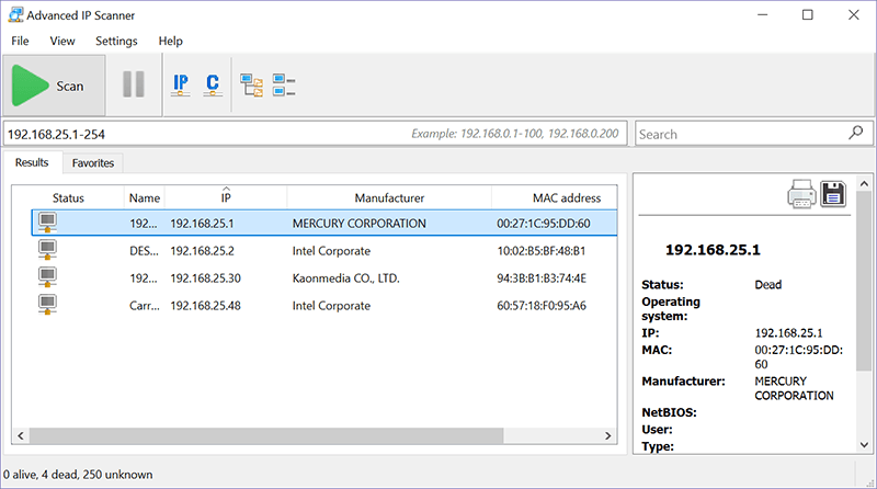 Network Scanning Advanced Ip