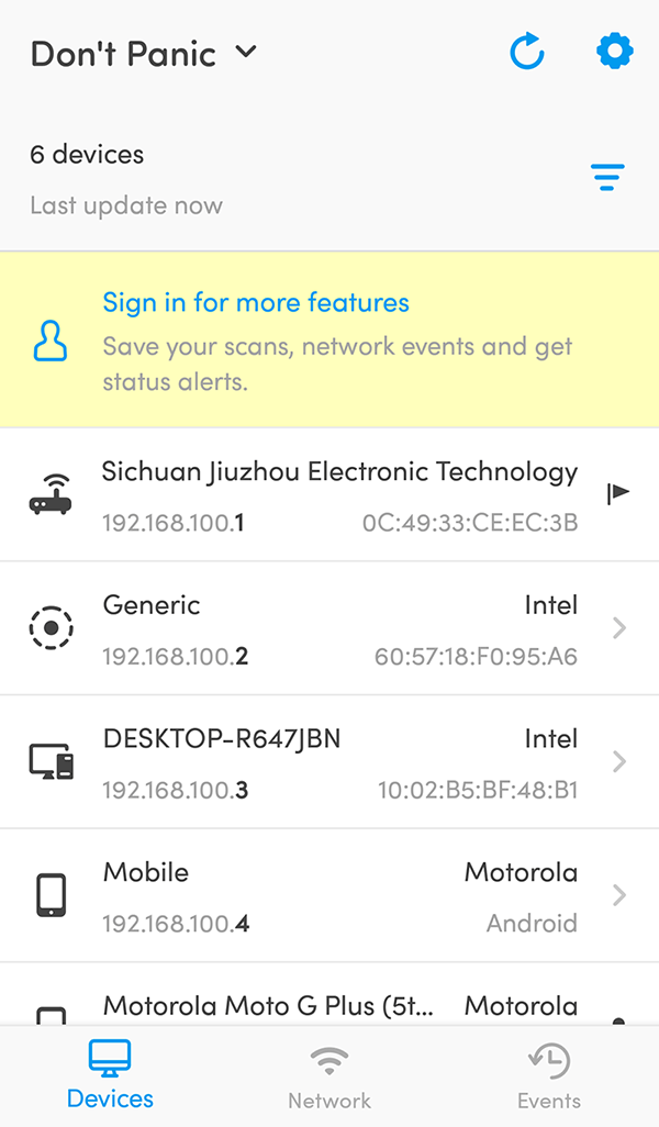 Network Scanning Fing