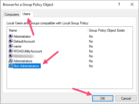 Windows Non Admin Group Policy Select Non Admins Windows Non Admin Group Policy Select Non Admins