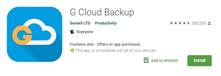 Android Backup Apps Gcloud