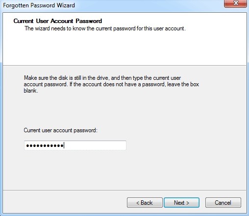 Current User Account Password