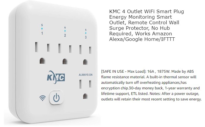 Kmc Four Outlets Wifi Smart Plug