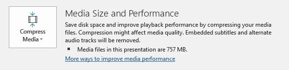 Reduce Size Powerpoint Compress Media Files Option