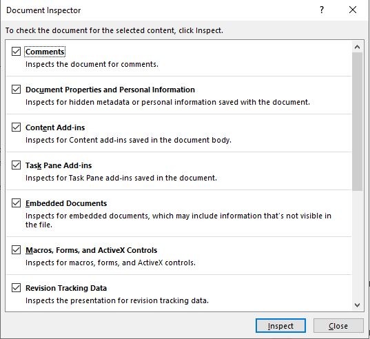 Reduce Size Powerpoint Image Edits Document Inspector Window