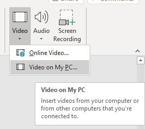 Reduce Size Powerpoint Link Videos Dropdown