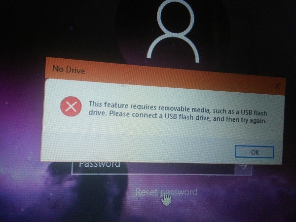 Removable Media Reset Password