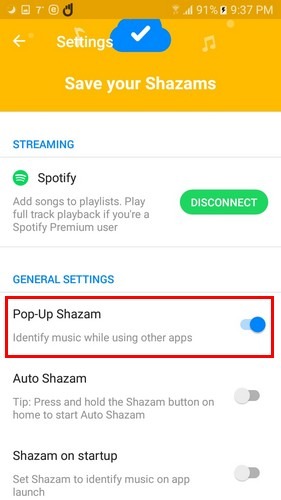 Shazam Popup