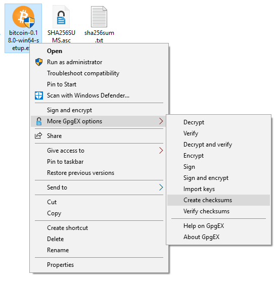 Check Software Signatures Right Click Checksums