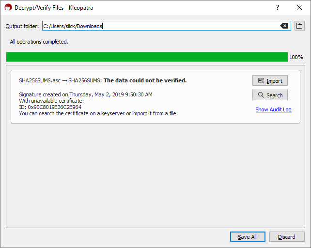 Check Software Signatures Search Public Key
