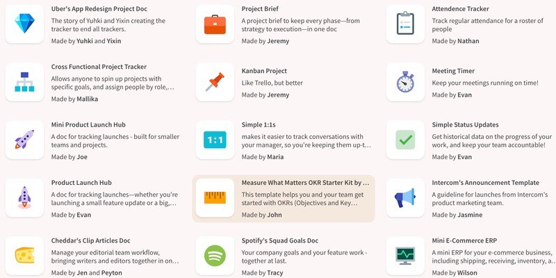 Coda App Templates 2