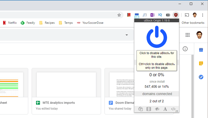 Fix Google Drive Upload Ublock