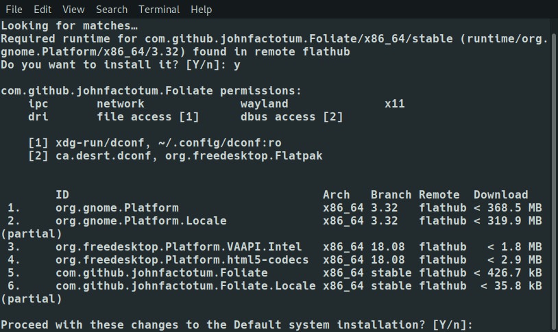 Flatpak Foliate Dependencies