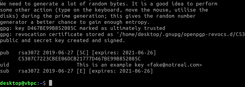 Gpg Linux Key Generated