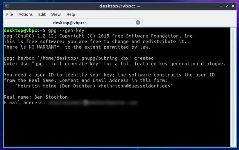 Gpg Linux Key Pair Generation