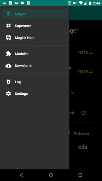 Magisk Manager Menu Magisk Manager Menu