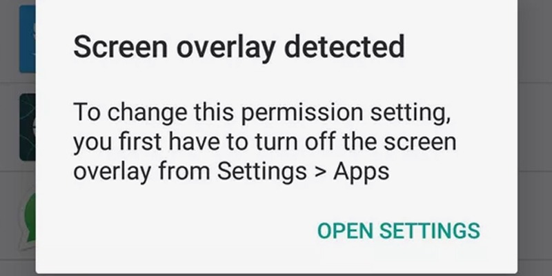 Screen Overlay Detected Error Android Header