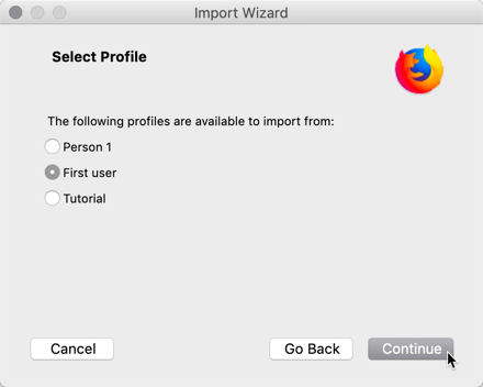 Switching Chrome To Firefox Import Data User Selection