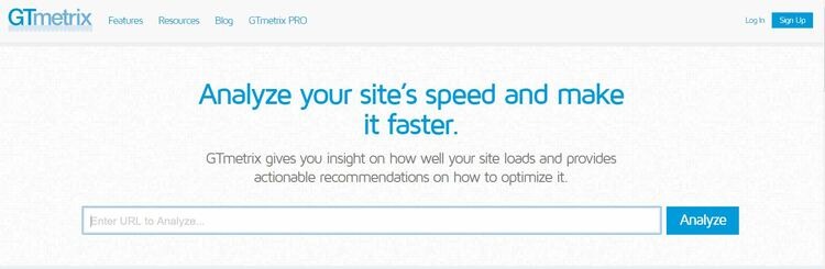 Website Speed Tools Gtmetrix