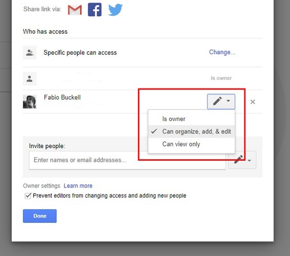 Drive Change Permissions