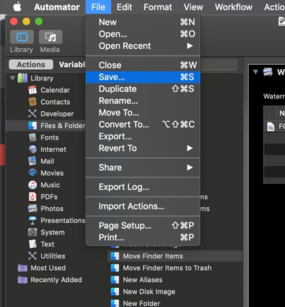 Watermark Pdf Quick Actions Save