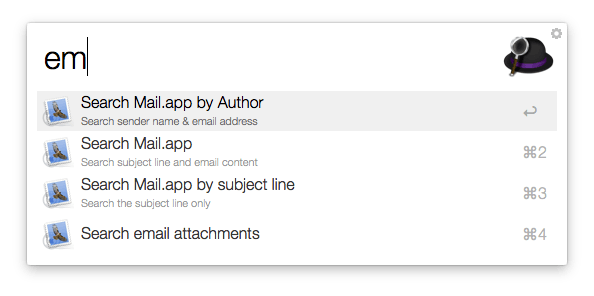 Alfred Workflows Apple Mail