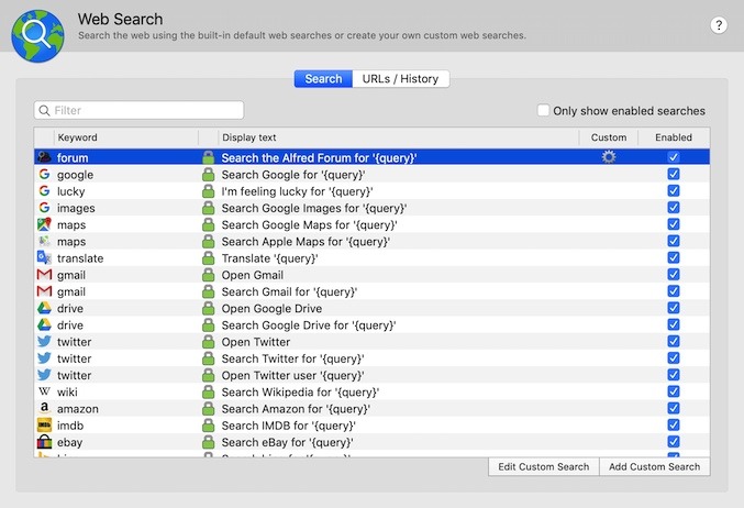 Alfred Workflows Web Search