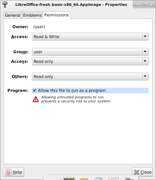 Appimage File Properties