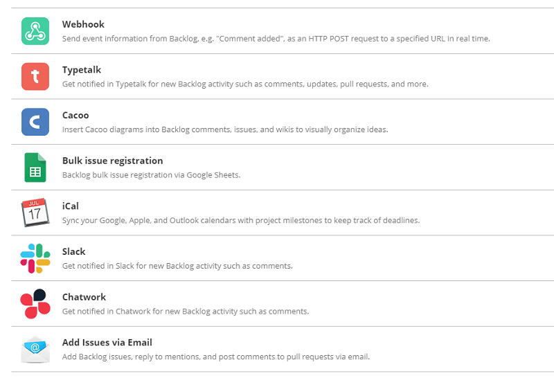 Backlog Integrations