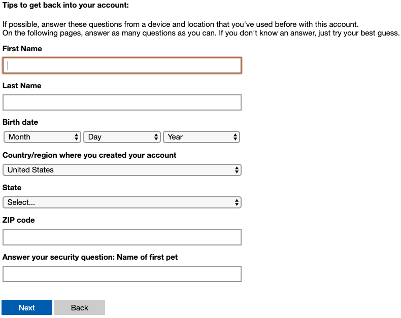 Microsoft Outlook Second Recover Step Two