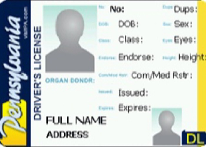 News Driver's License Photo Pennsylvania