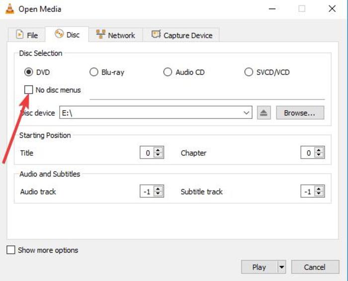 Play Blu Rays Windows 10 Checkbox