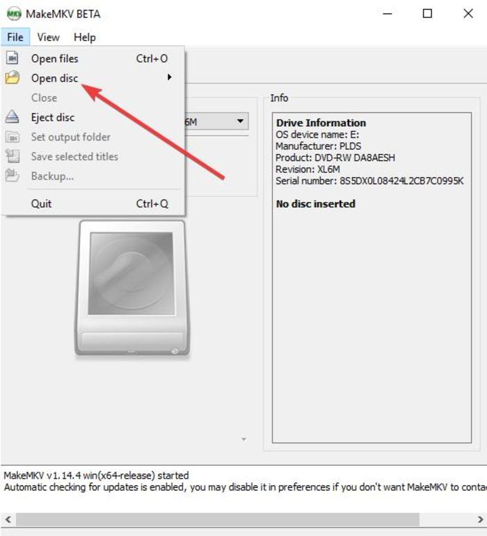 Play Blu Rays Windows 10 Makemkv Open Disc