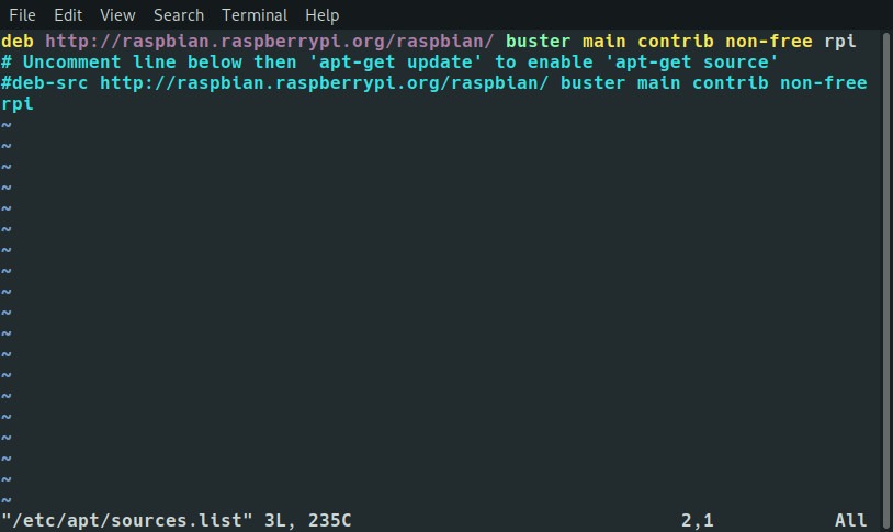 Raspbian Buster Sources