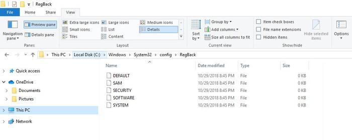 Restore Registry Backup Windows 10 Regback Folder