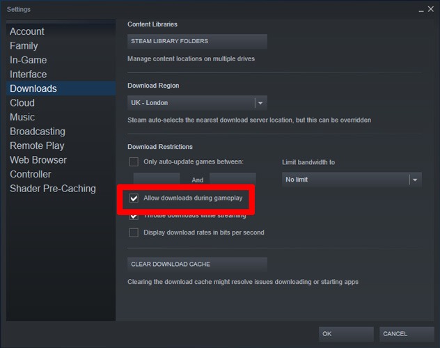 Speed Up Steam Downloads Allow During Gameplay