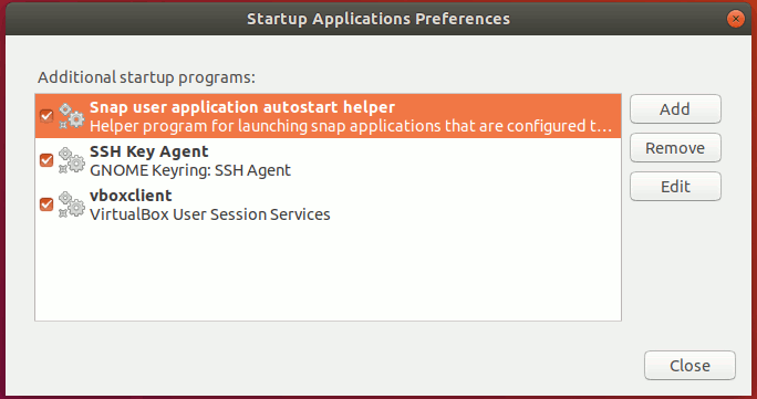 Ubuntu Startup Applications