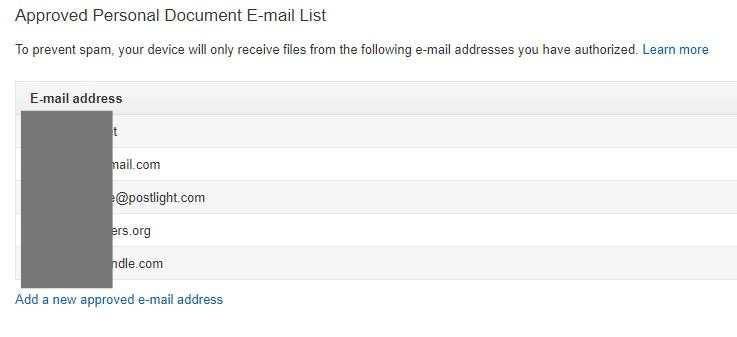 Android Web To Kindle Approved Email Addresses