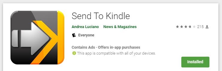 Android Web To Kindle Send To Kindle Play Store