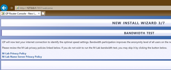Bandwidth Test I2p